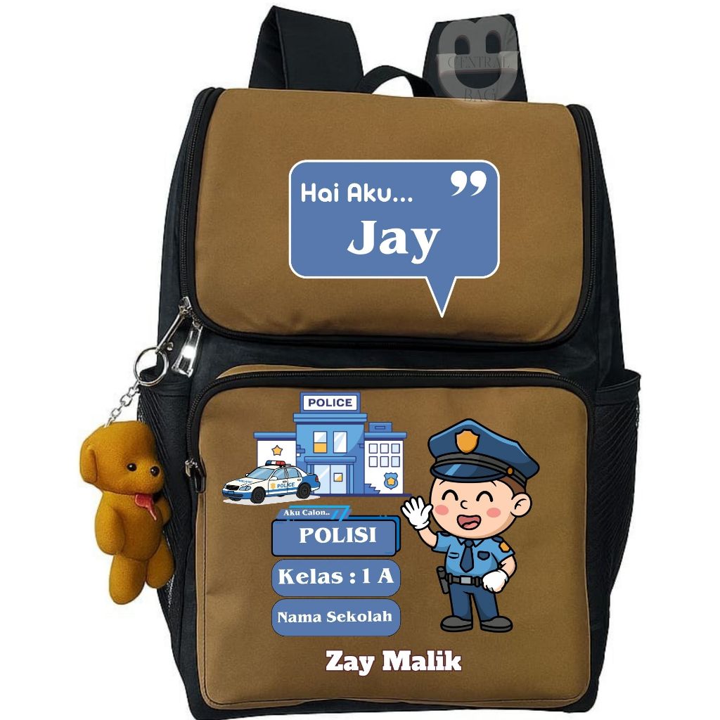 Tas Anak Cita-Cita Polisi – Ransel Sekolah Lucu & Keren untuk SD TK
