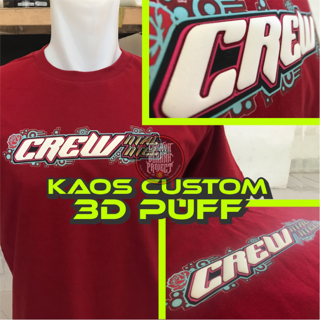 kaos sablon timbul 3d puff foam mengembang