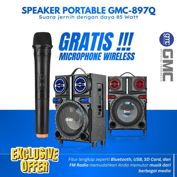 SPEAKER GMC 897Q BLUETOOTH PORTABLE 6,5 INCH FREE MIC