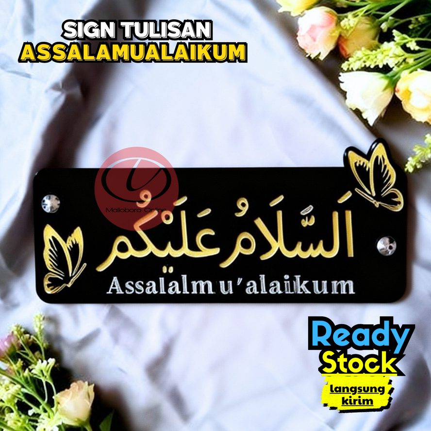 Papan Tulisan Assalamualaikum Akrilik Kaligrafi Assalamualaikum Glossy
