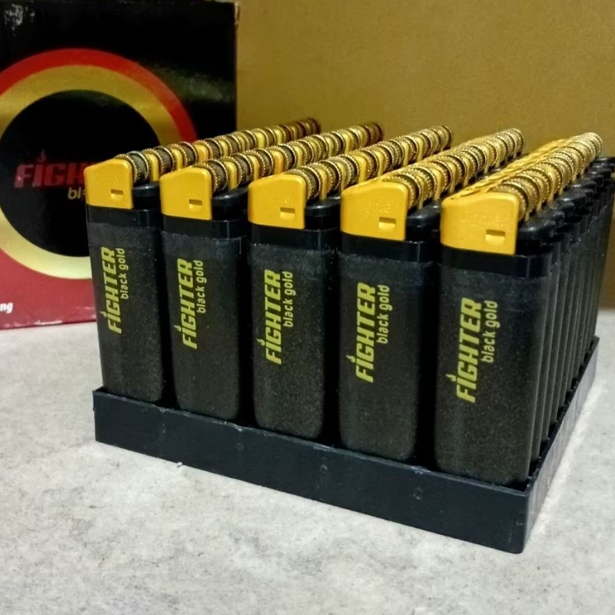isi 50 pcs Korek api FIGHTER BLACK GOLD / korek api  / pemantik