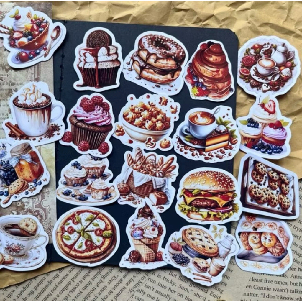 15 Pcs Sticker Food Aesthetic / sticker deco food / sticker case HP / waterproof sticker vintage / f