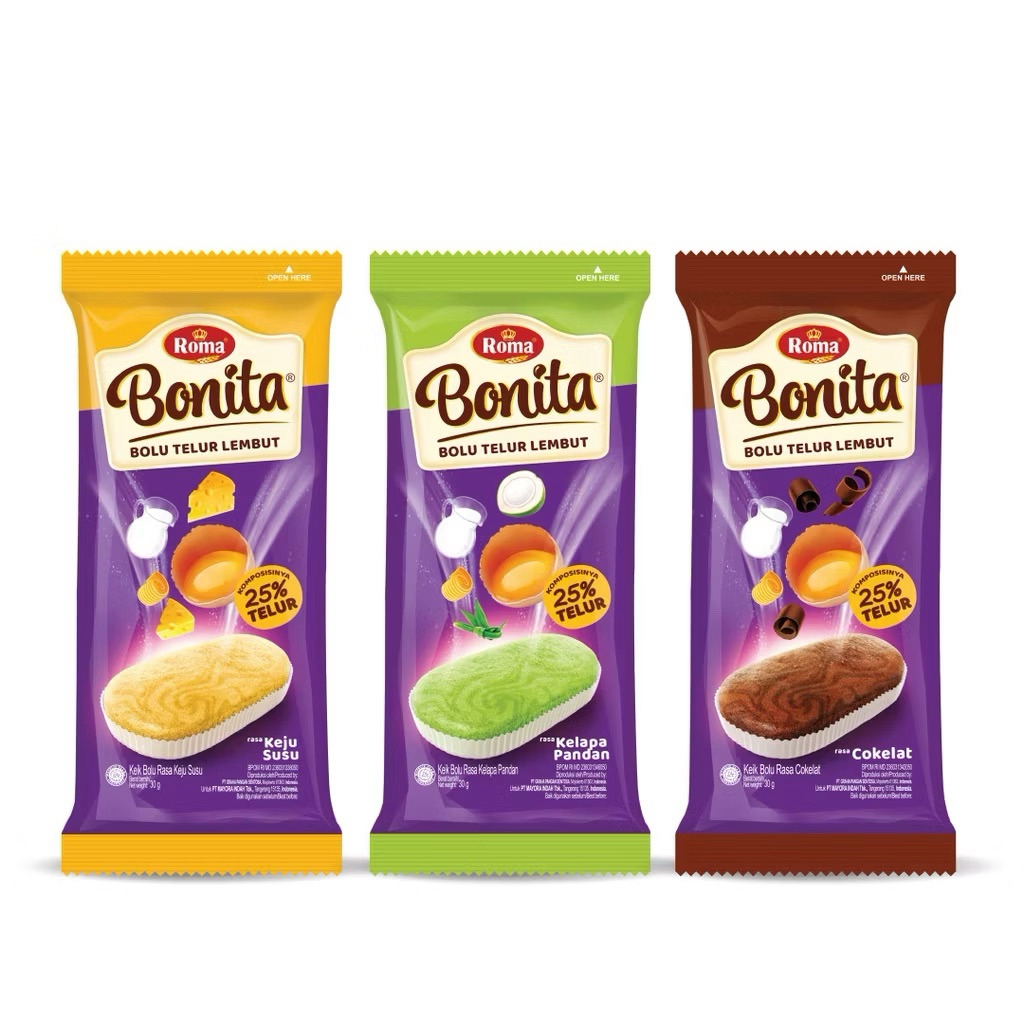 Roma Bolu Bonita |Keju Susu|Kelapa Pandan|Cokelat