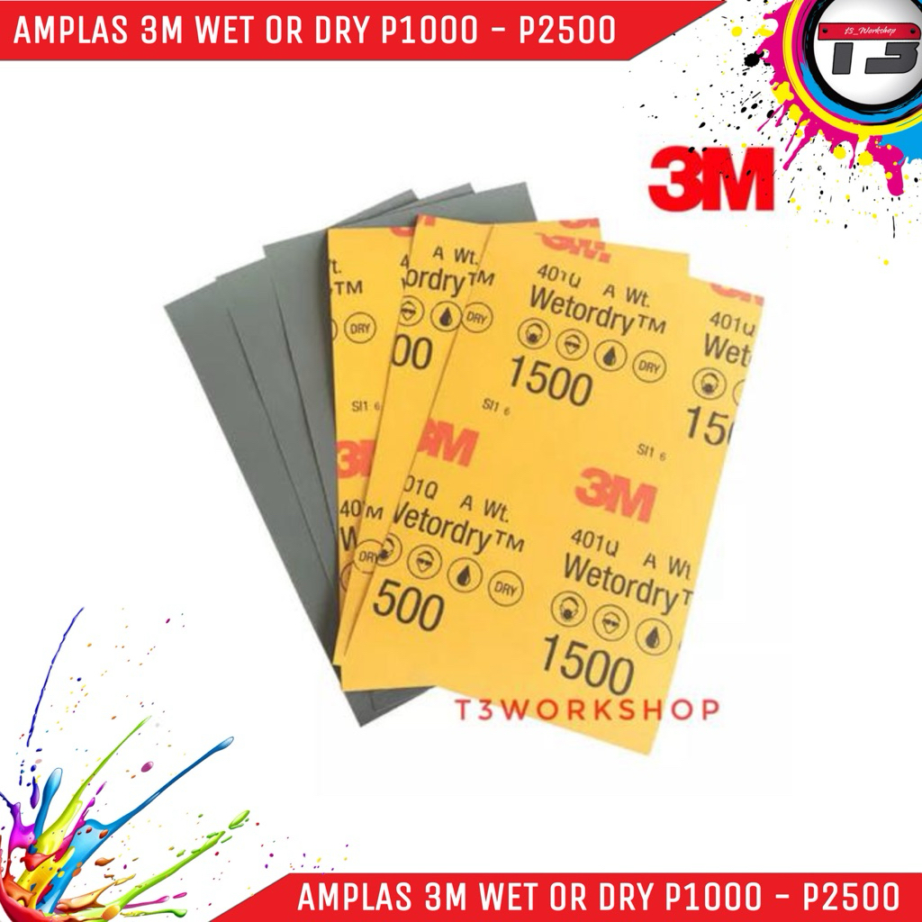 amplas wet or dry 3M 50lembar P1000 P1500 P2000 P2500