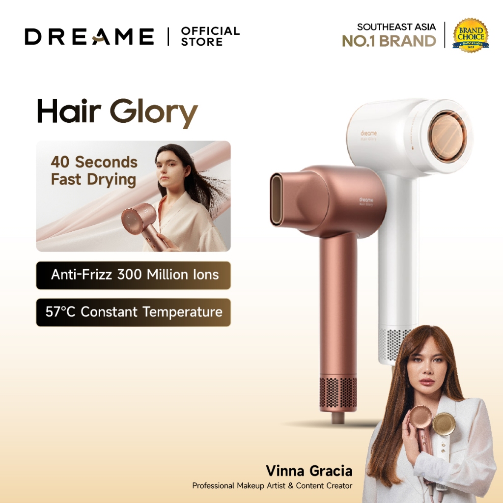 Dreame Hair Glory Hair Dryer Pengering Rambut | High-Speed 2 Mins Fast Drying | Perawatan Rambut den