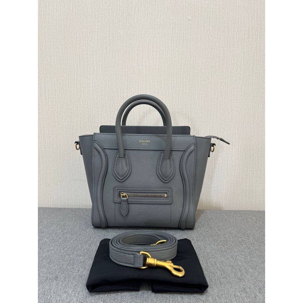 (PRELOVED) Celine Nano Luggage Grey GHW 2017