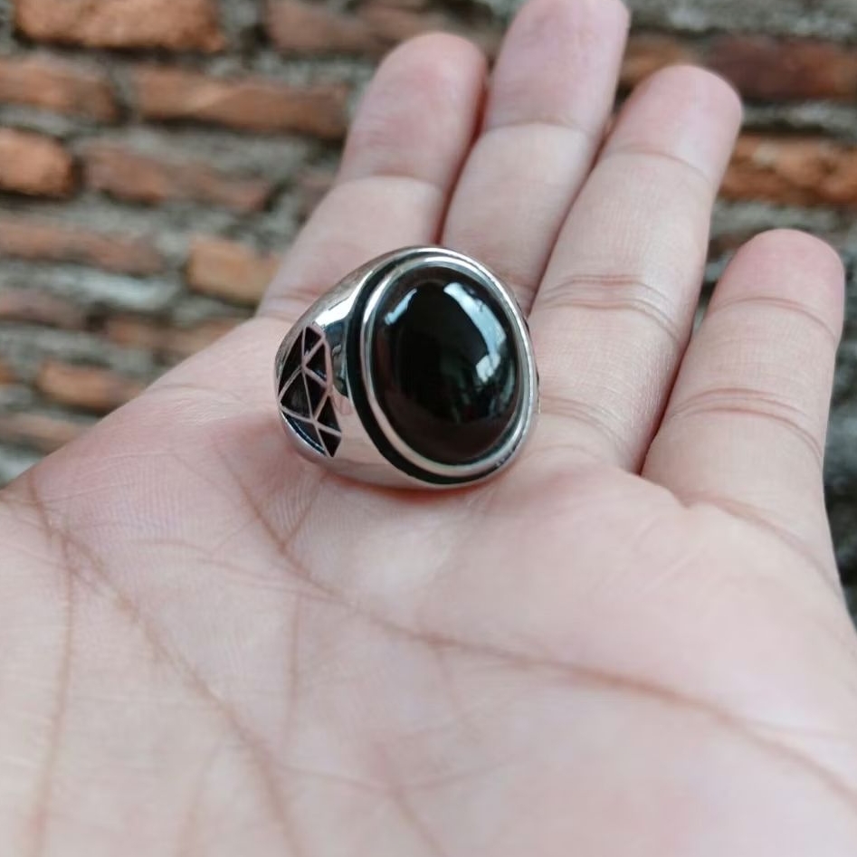 Cincin batu akik yaman wulung cibet baturaja asli