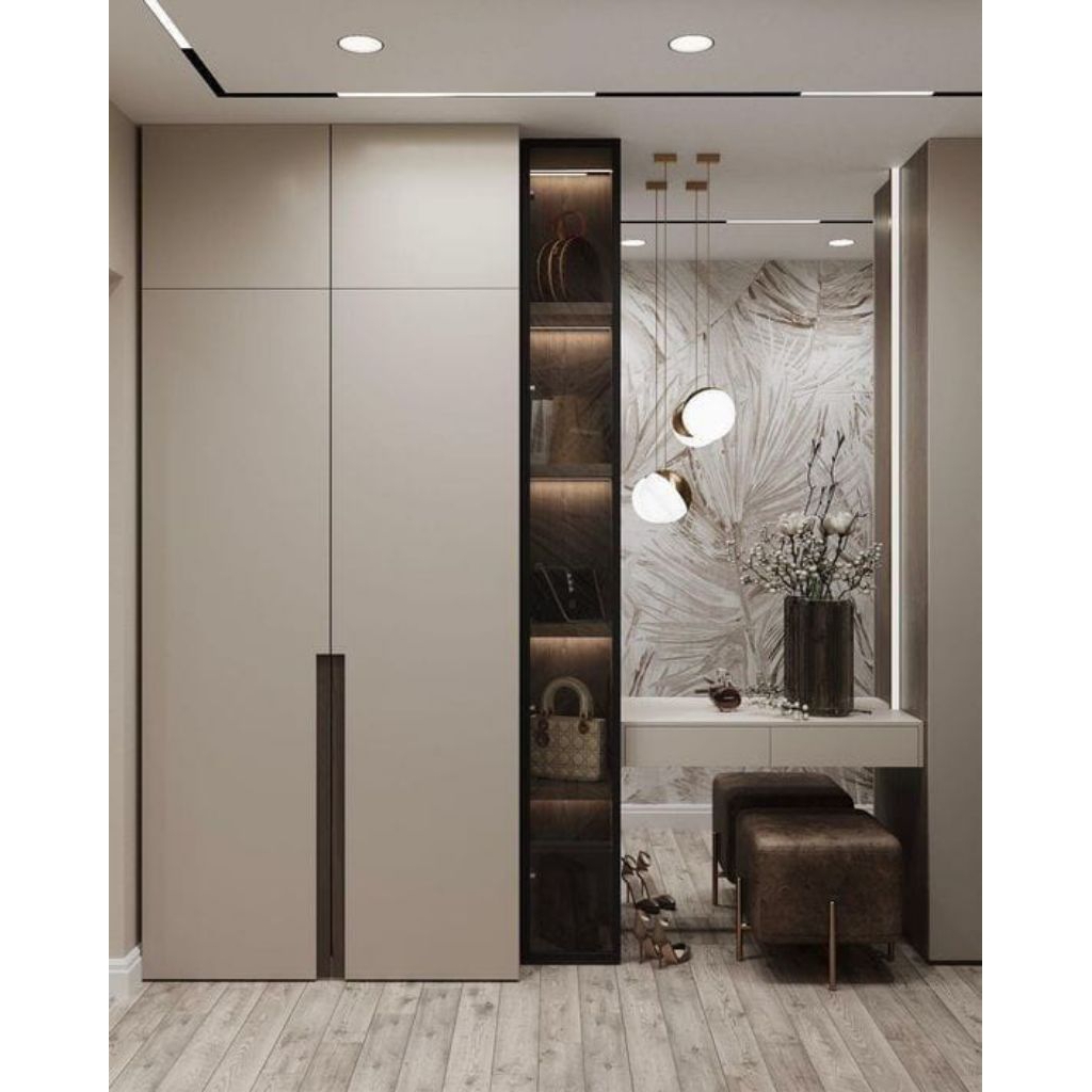 lemari pakaian meja rias set minimalis