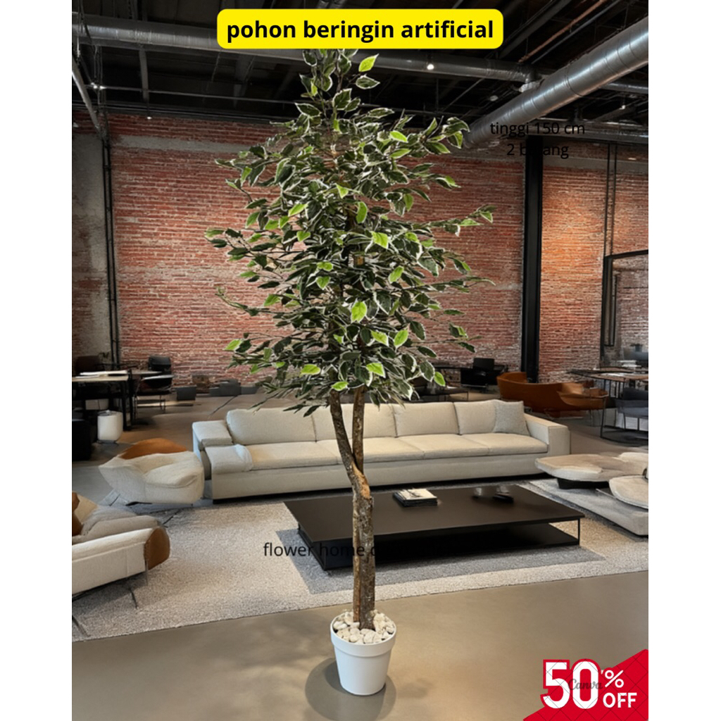 pohon beringin 2 batang artificial tinggi 150 cm - pohon hiasan rumah aesthetic dekorasi ruangan