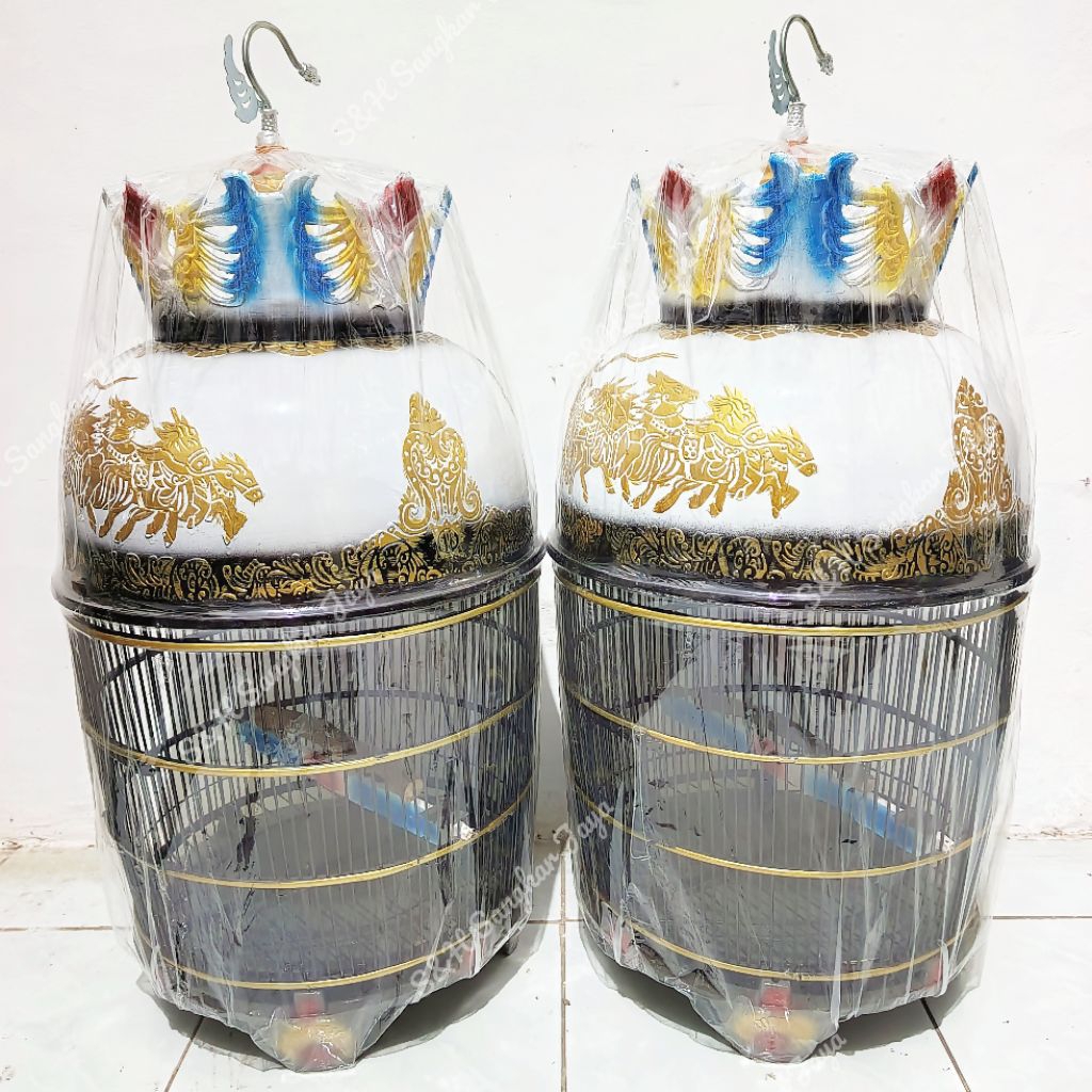 (LUAR KOTA) Sangkar Perkutut Fiber Mayangkara Lukisan Kereta Timbul