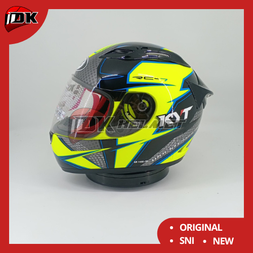 Helm Full Face KYT RC7 Seri 16 Yellow Fluo Gun Metal Black Blue Kuning Hijau Stabilo Touring Motor