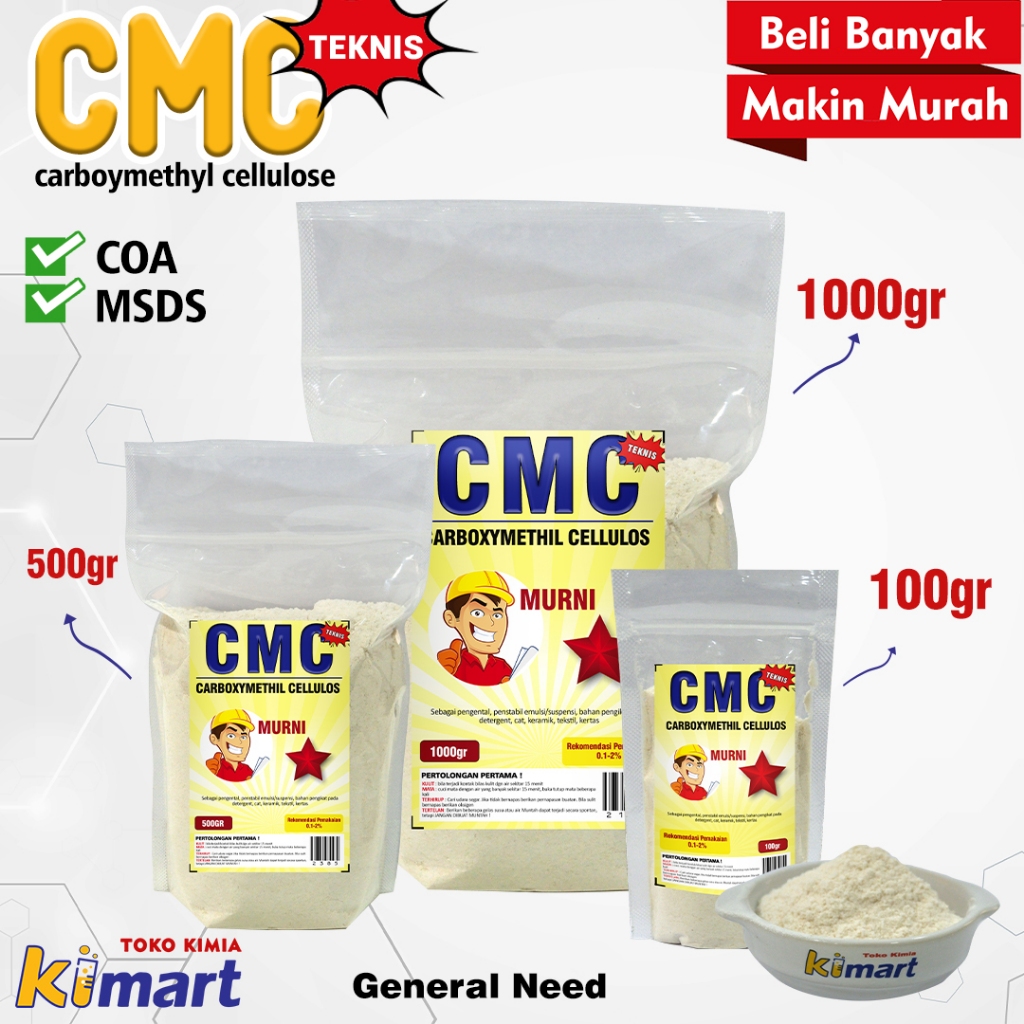 CMC Teknis Cekol Carboxymethyl Cellulose 500gr Pengental CMC Bahan Pengental Sabun bahan perekat