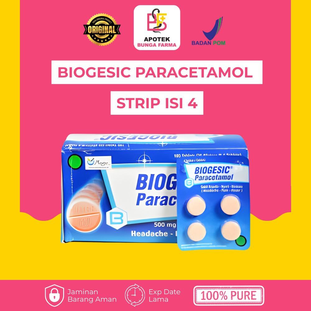 BIOGESIC PARACETAMOL STRIP ISI 4 - TABLET OBAT