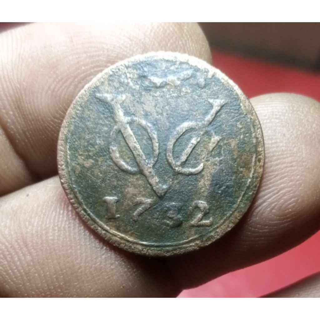 Koin VOC 1 Duit Gelderland 1732 Fox