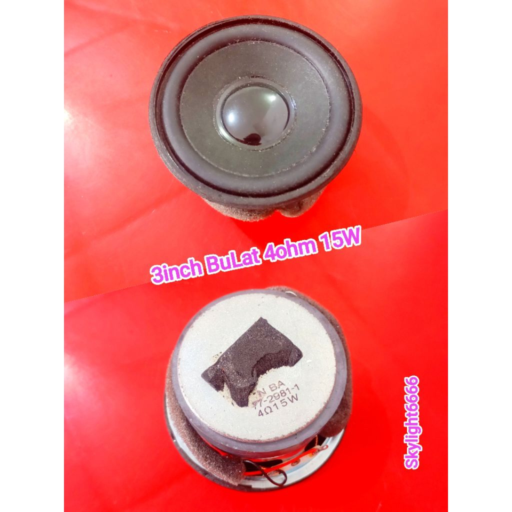 Speaker 3inch BuLat 4ohm 15W copotan
