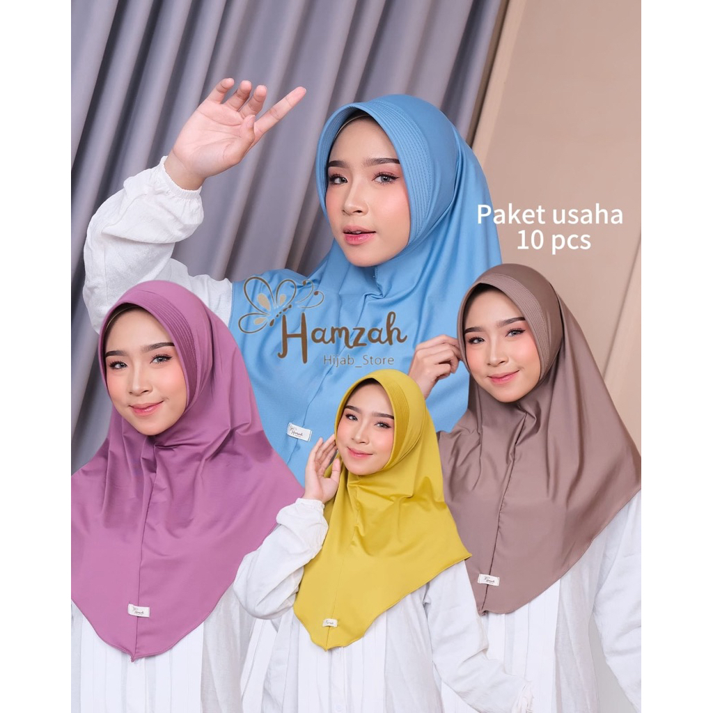 Jilbab Instan Bergo jersy Paket Usaha 10 pcs