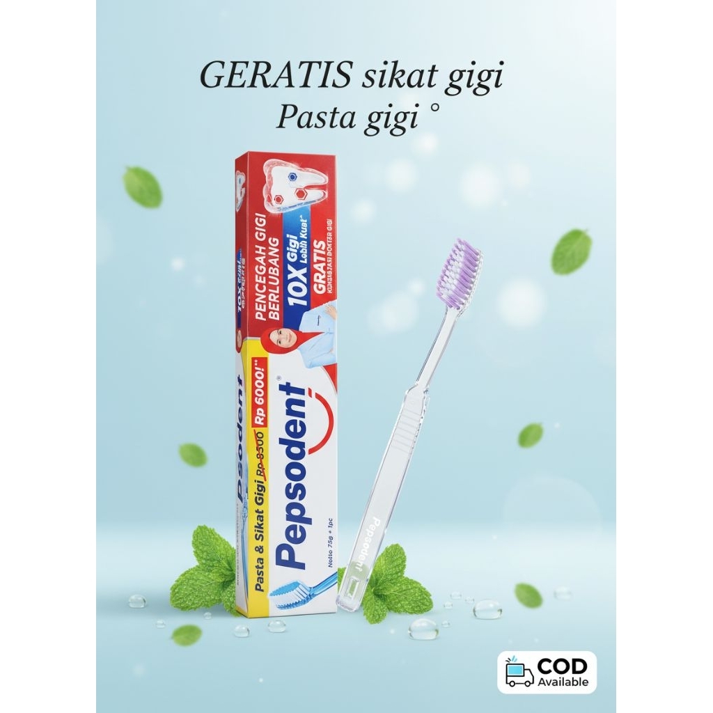 Pasta Gigi Pepsodent GERATIS Sikat Gigi Ukuran Sedang