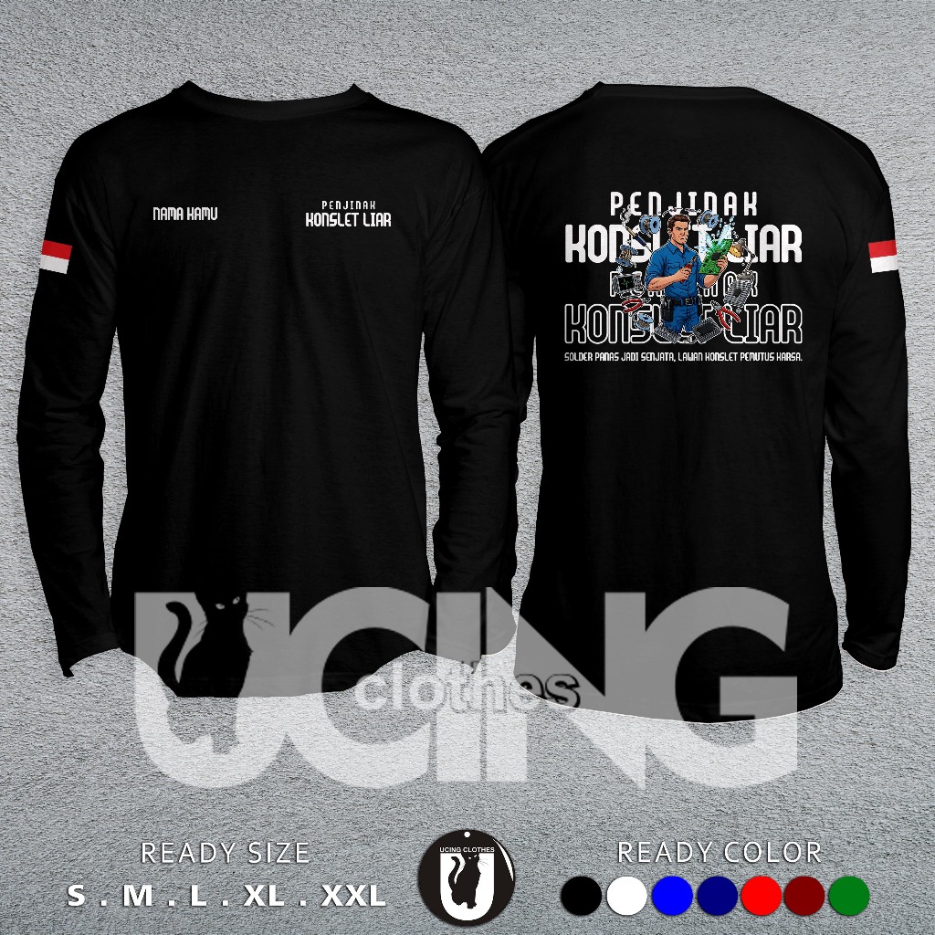 Kaos Baju Penjinak Konslet Liar Gratis Nama Lengan Panjang Kaos Distro