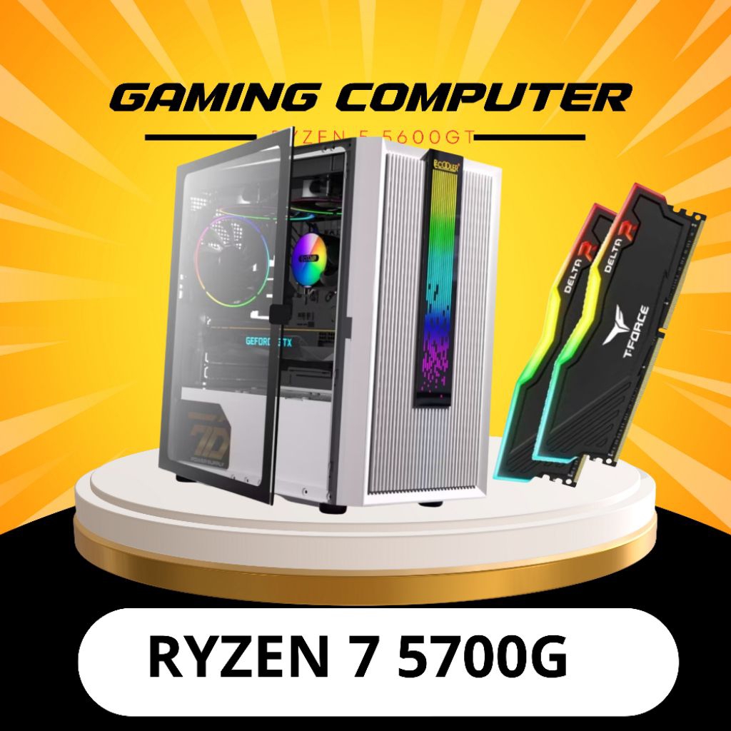 PC Gaming Edit Ryzen 7 5700G+Ram 32GB RGB+ SSD+ASUS B450M