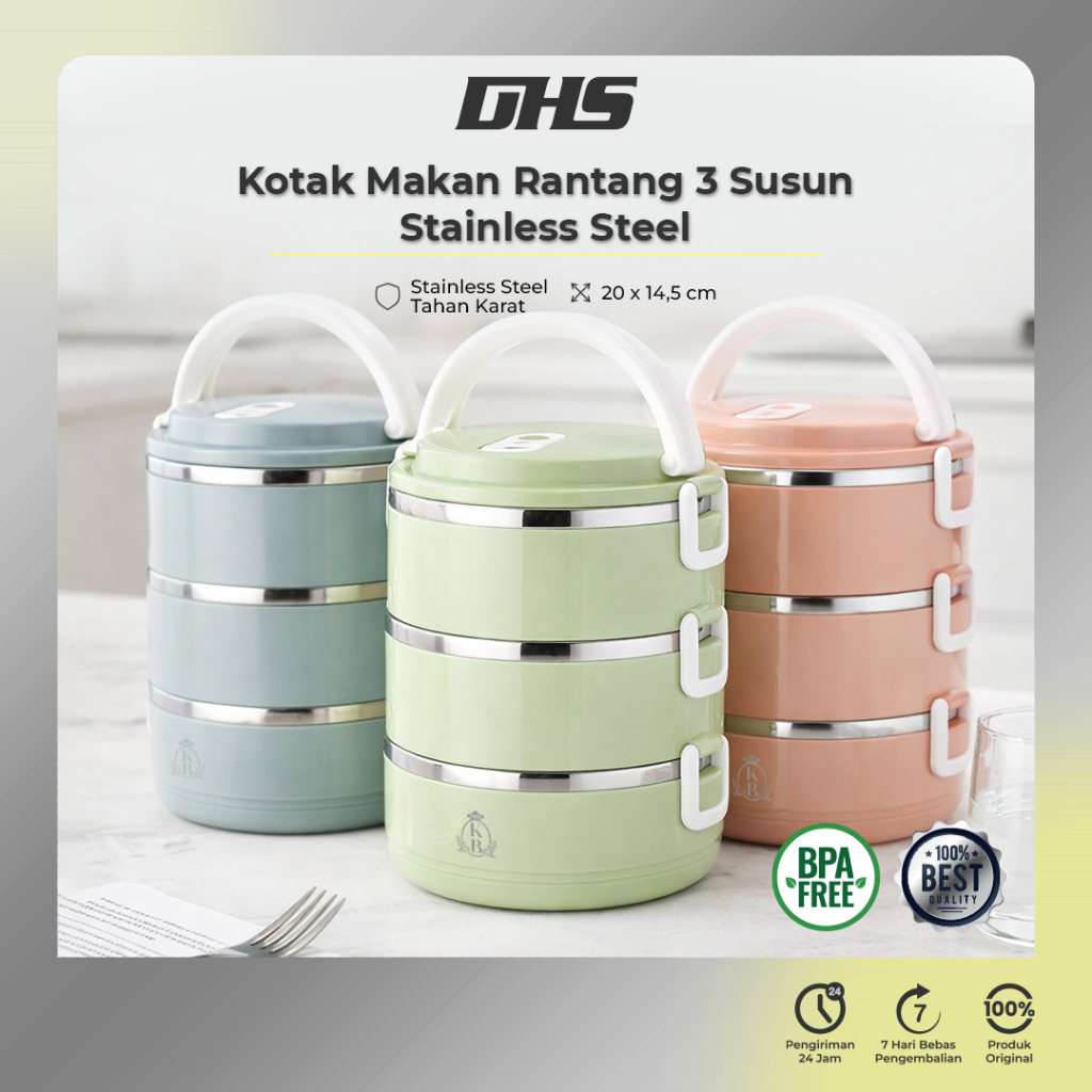King Balance Kotak Makan Rantang Makan Siang Stainless Susun Kotak Bento Besar Rantang Makan Mewah