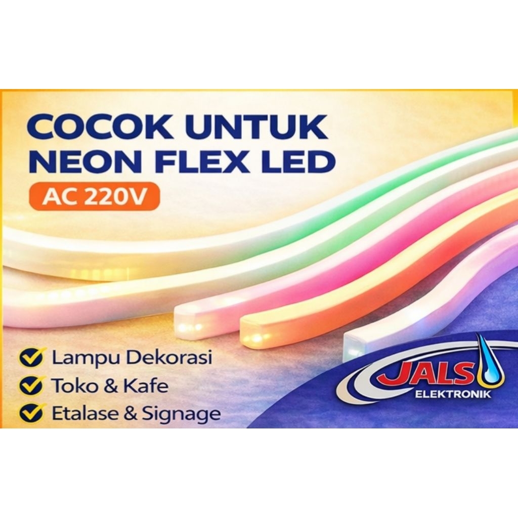 Soket Lampu Neon Flex AC 220V – Konektor Kabel Lampu LED Neon Fleksibel | JALS ELEKTRONIK