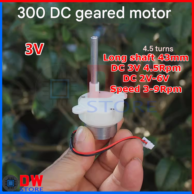Dinamo DC Motor JS30-300 JS-30 Speed Reduction Gearbox Gear DC 3.7V 3V 5V 2V-6V As Panjang Long Shaf