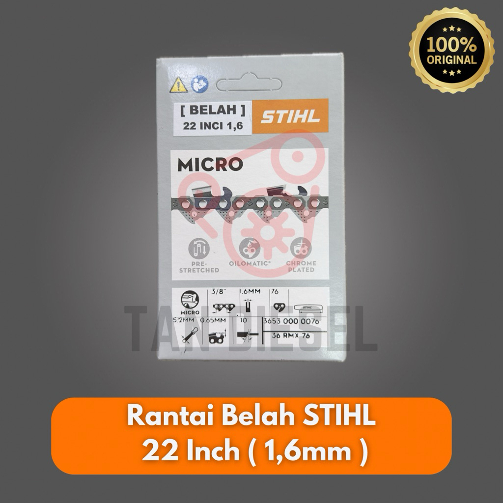Rantai Belah STIHL 22 Inch | Rantai Senso China Cina 22 inci