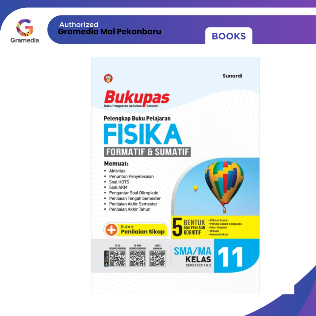 Gramedia Mall Pekanbaru (Original) - BUKUPAS FISIKA SMA/MA KELAS 11 (LATIHAN SOAL) FORMATIF&SUMATIF 