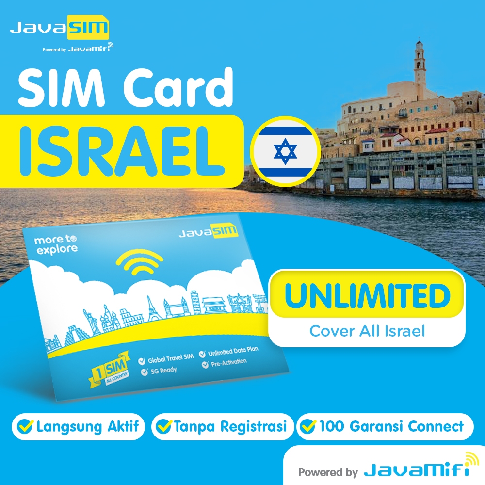 JavaMifi SIM Card ISRAEL Unlimited Quota 30 HARI