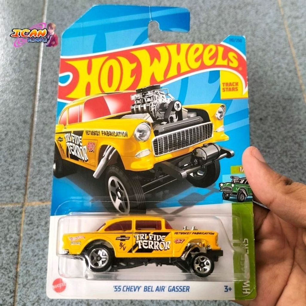 Hot Wheels 55 Chevy Bel Air Gasser Tri Five Terror Kuning