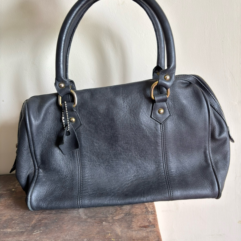 tas kulit asli garut hitam black hand bag