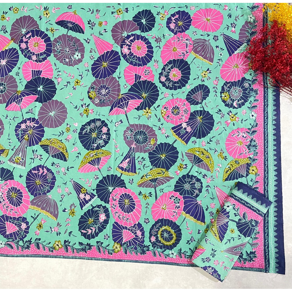 kain batik tulis katun halus motif payung jepang