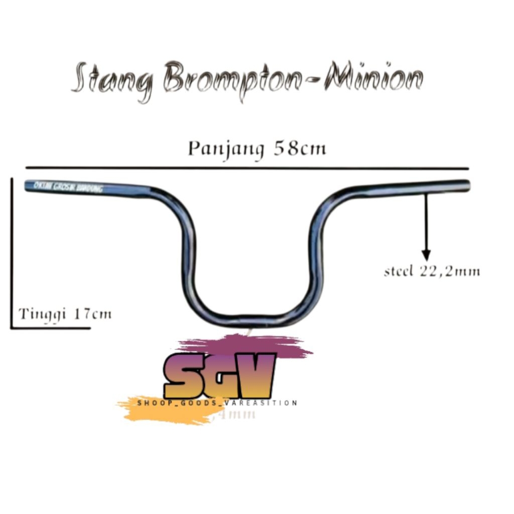 STANG/ STIR SEPEDA MINION MODEL BROMTOM MODIFIKASI HITAM