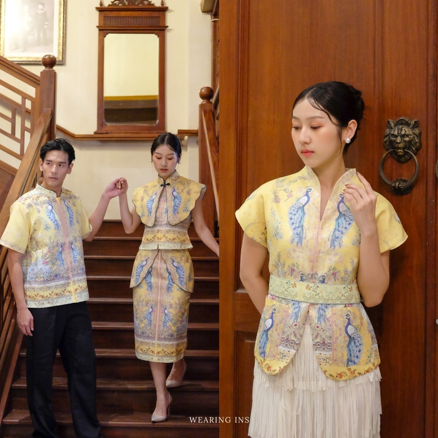 [WEARING INS] Huang Yu Couple - Cheongsam Modern Set Couple Imlek 2026 - Atasan Bawahan Imlek Set Co