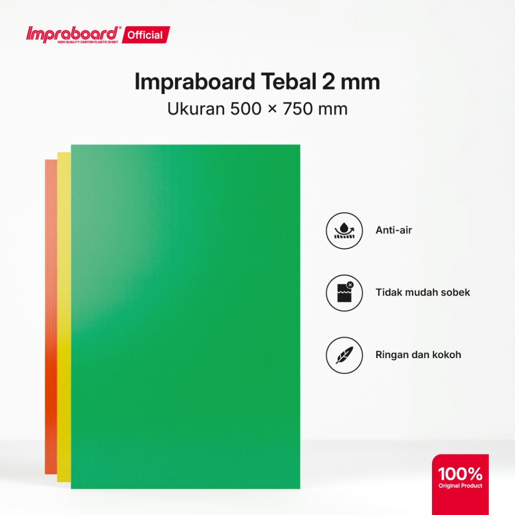 Impraboard Tebal 2 mm ukuran 500 x 750 mm