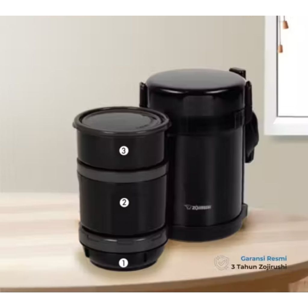 ZOJIRUSHI SL-GH18 Lunch Jar TermosMakanan 3 susun 1,2liter
