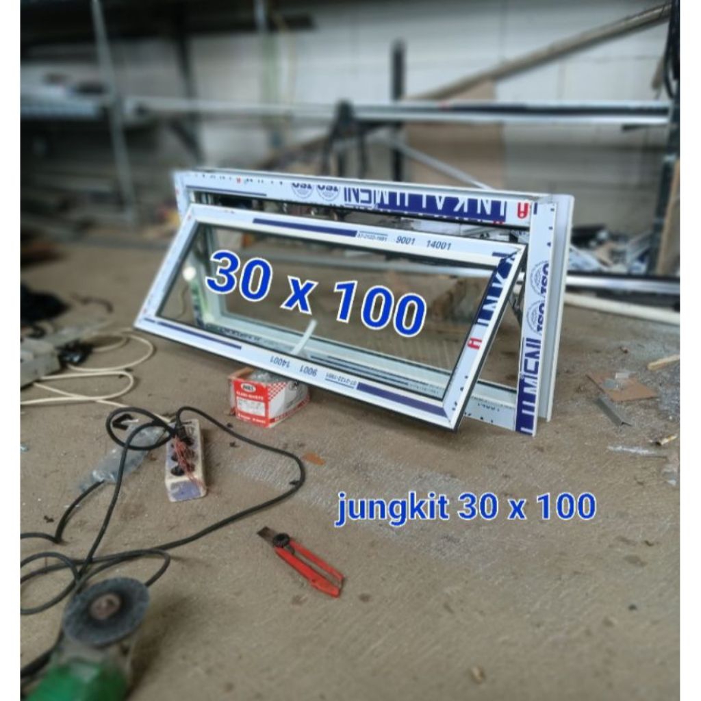 JENDELA ALUMINIUM 30x100 cm, JENDELA JUNGKIT CESMENT ALUMINIUM UKURAN (READY STOK) GRATIS PACKING KA