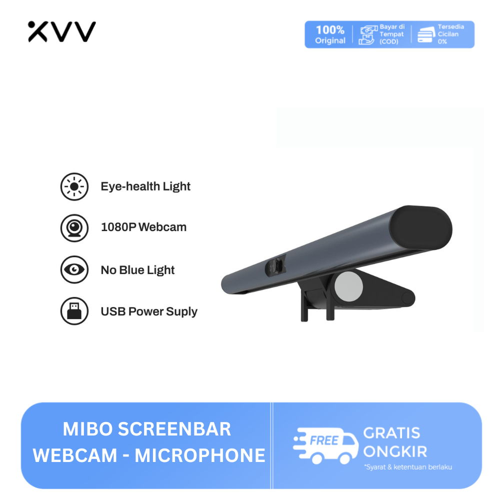 MiBo ScreenBar Webcam USB Monitor Light HD With Microphone 1080P FHD