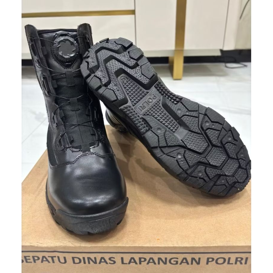 SEPATU PDL JATAH POLRI TALI PUTAR.