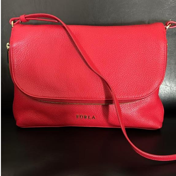 ORIGINAL FURLA Lilli Crossbody Flap in Red / tas selempang wanita bahan kulit asli