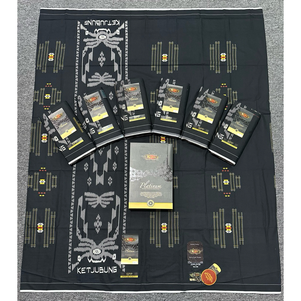 SARUNG KETJUBUNG PLATINUM SPP POLOS HITAM PUTIH