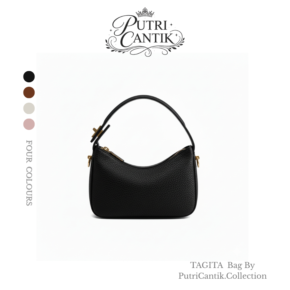 Tas Tagita Selempang Fashion Wanita / Tas Bahan Kulit Tebal Tekstur Kulit Jeruk Semi Import PCC