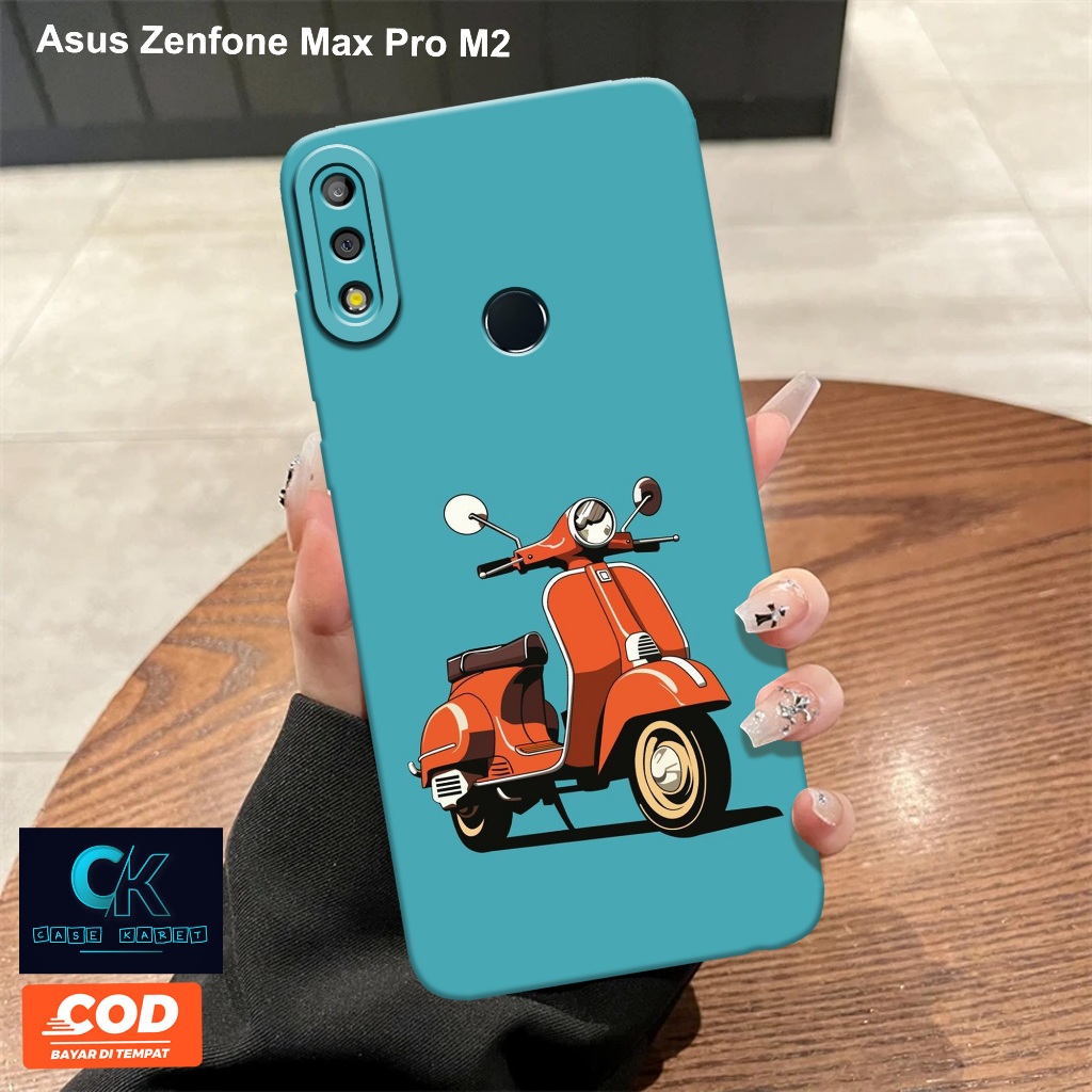 Case Asus Zenfone Max Pro M2 - Casing Vespa - Softcase Candy Case Full Color 3D Silikon TPU