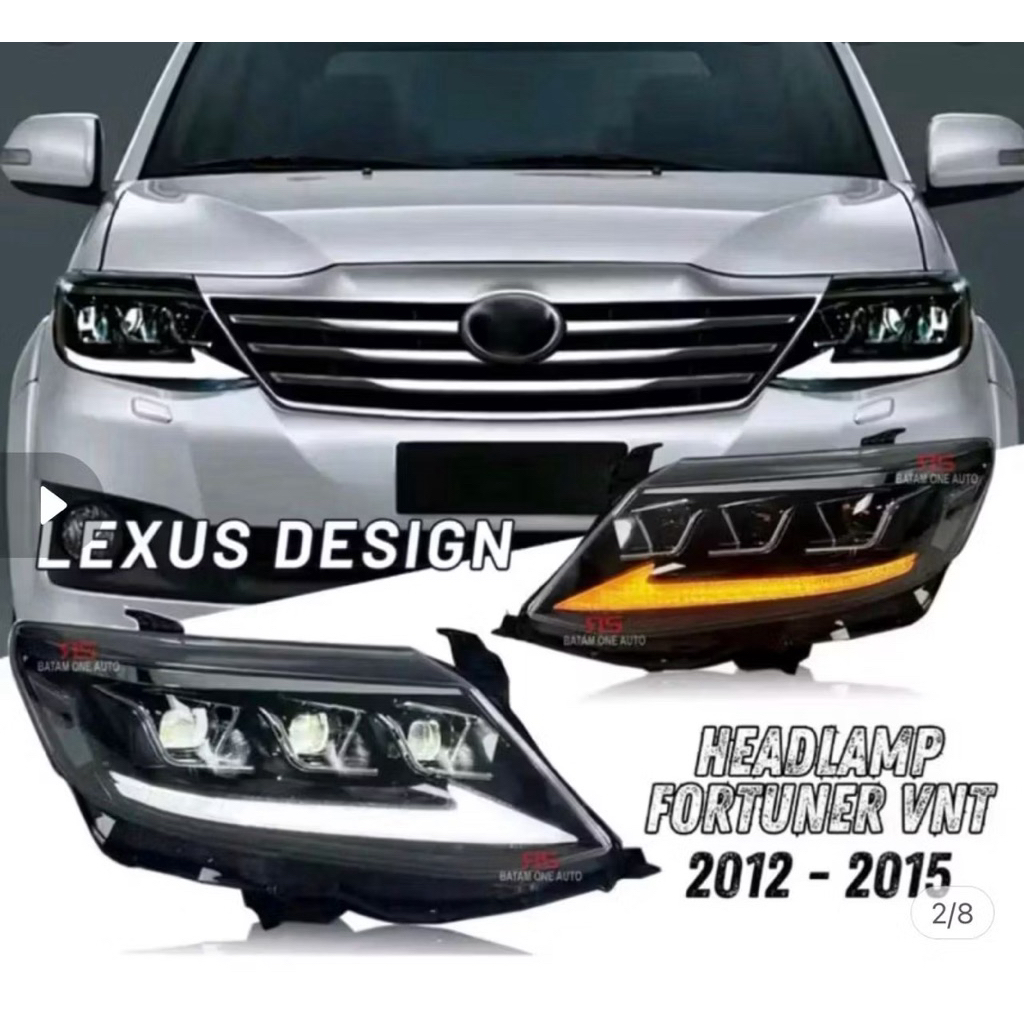 headlamp lampu depan fortuner vnt 2012-2015