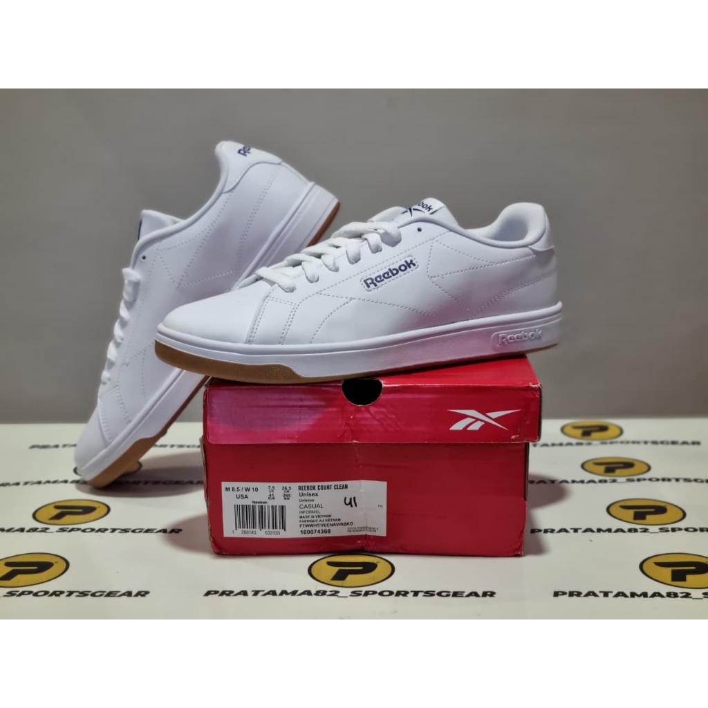 SIZE 41 ( 26.5 CM ) ORIGINAL ASLI REEBOK COURT CLEAN CLASSIC LEATHER SEPATU PRIA CASUAL SNEAKER KULI