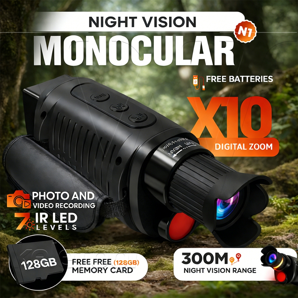 Night Vision 2.5k Teleskop Teropong Mode 10x Zoom Inframerah Perangkat Penglihatan Malam Luar Ruanga