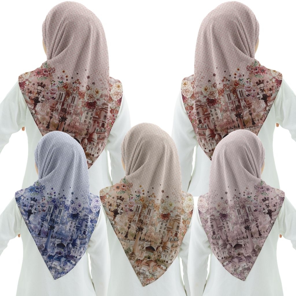 Jilbab motif islamic kubah Hijab Segiempat motif arabian