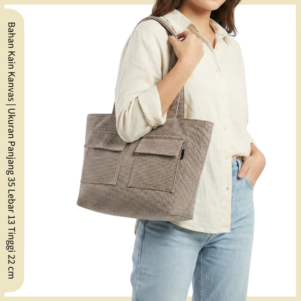 Totebag COD Wanita / Pria Warna Bahan Canvas Tebal Tali Kuat Halus Kantong Polos Kekinian / Totebag