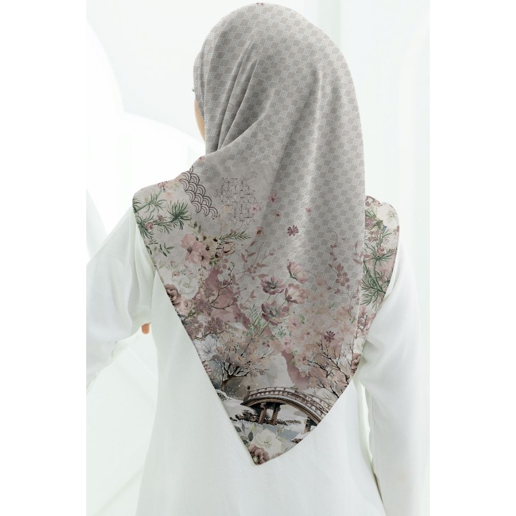 Jilbab motif pemandangan Raja empat dan minang padang