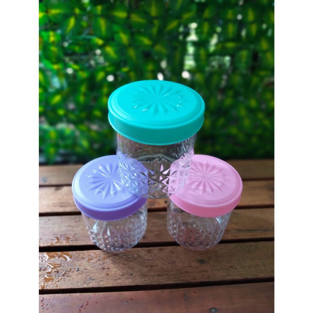 3pcs Toples Plastik Motif Kristal Cornelius 700ml - Toples Kue Lebaran - Toples Permen Toples Kacang